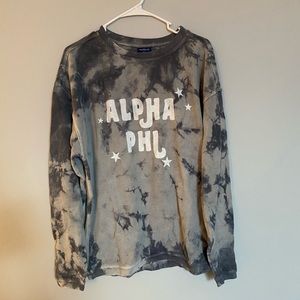 Alpha Phi Color Wash Corded Crew